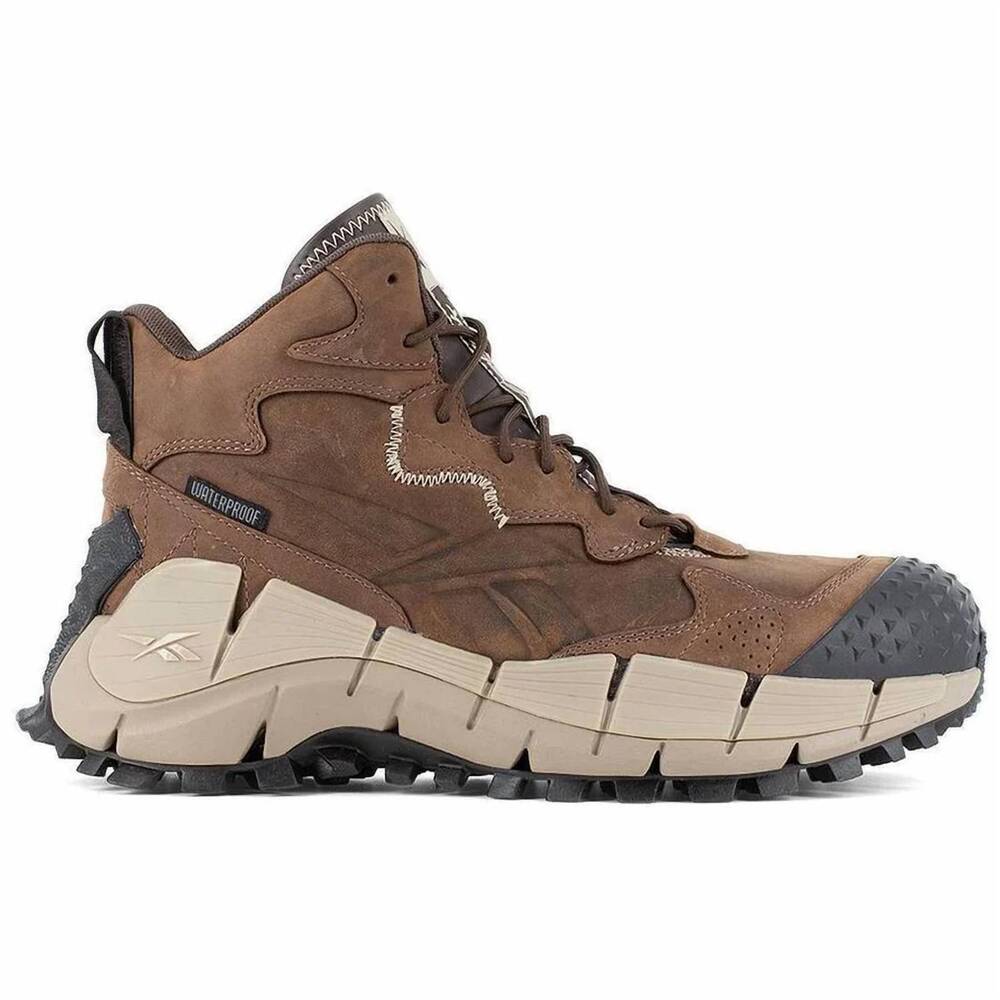 NEW REEBOK men's zig kenetica edge ii composite-toe work boot in brown
